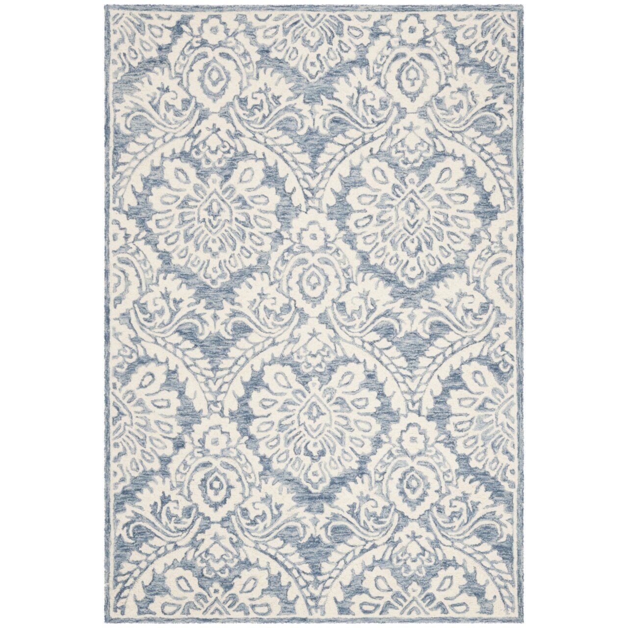 Safavieh Blossom Blm106M Handmade Blue / Ivory Rug Traditional Carpet Area